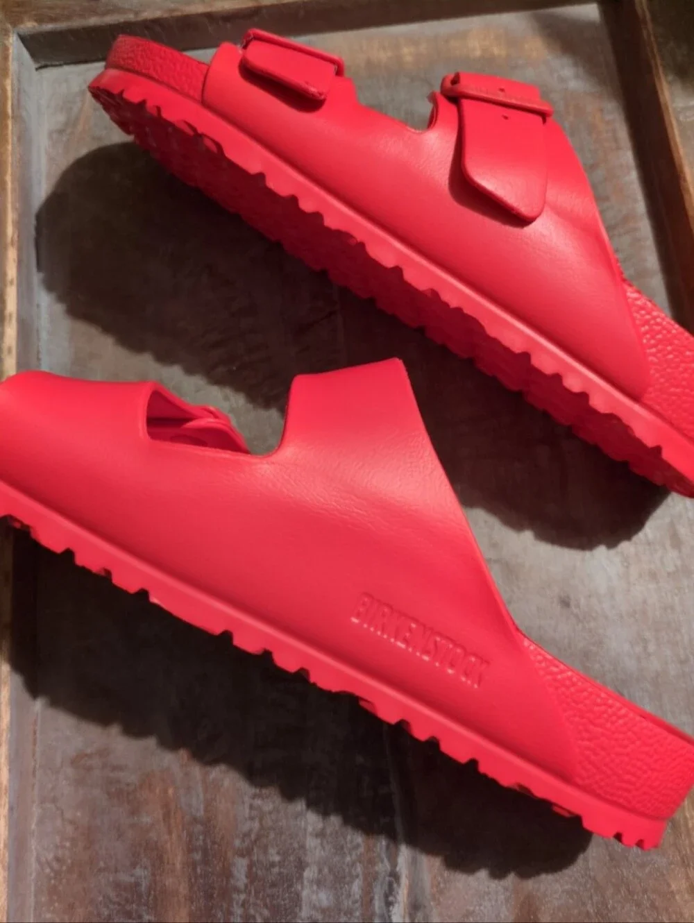 Birkenstock red sandals